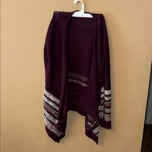 Cloud Chaser Burgundy and Cream Open Cardigan